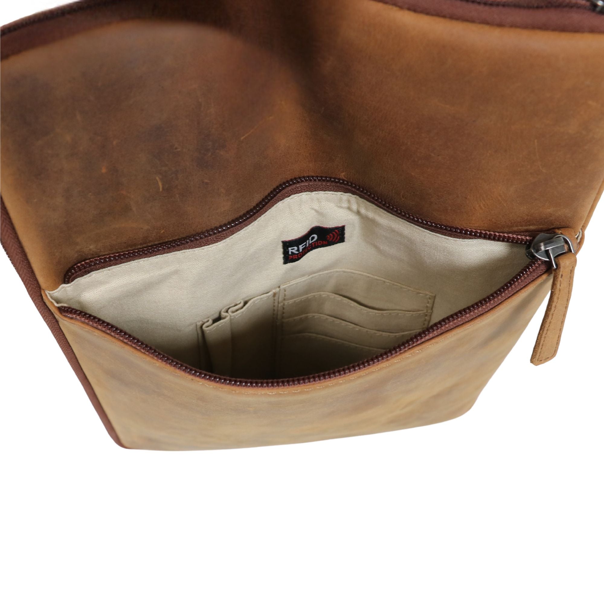 #258 Cognac Computer Sleeve with RFID Protection