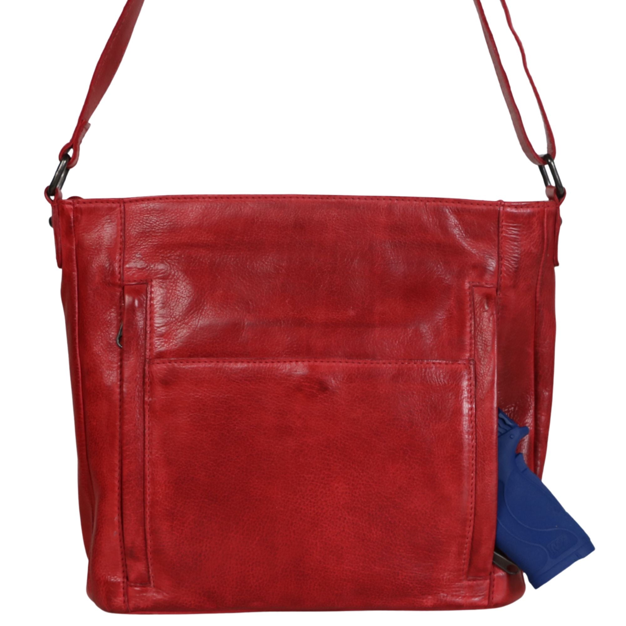 #259 Red Concealed Carry Leather Crossbody