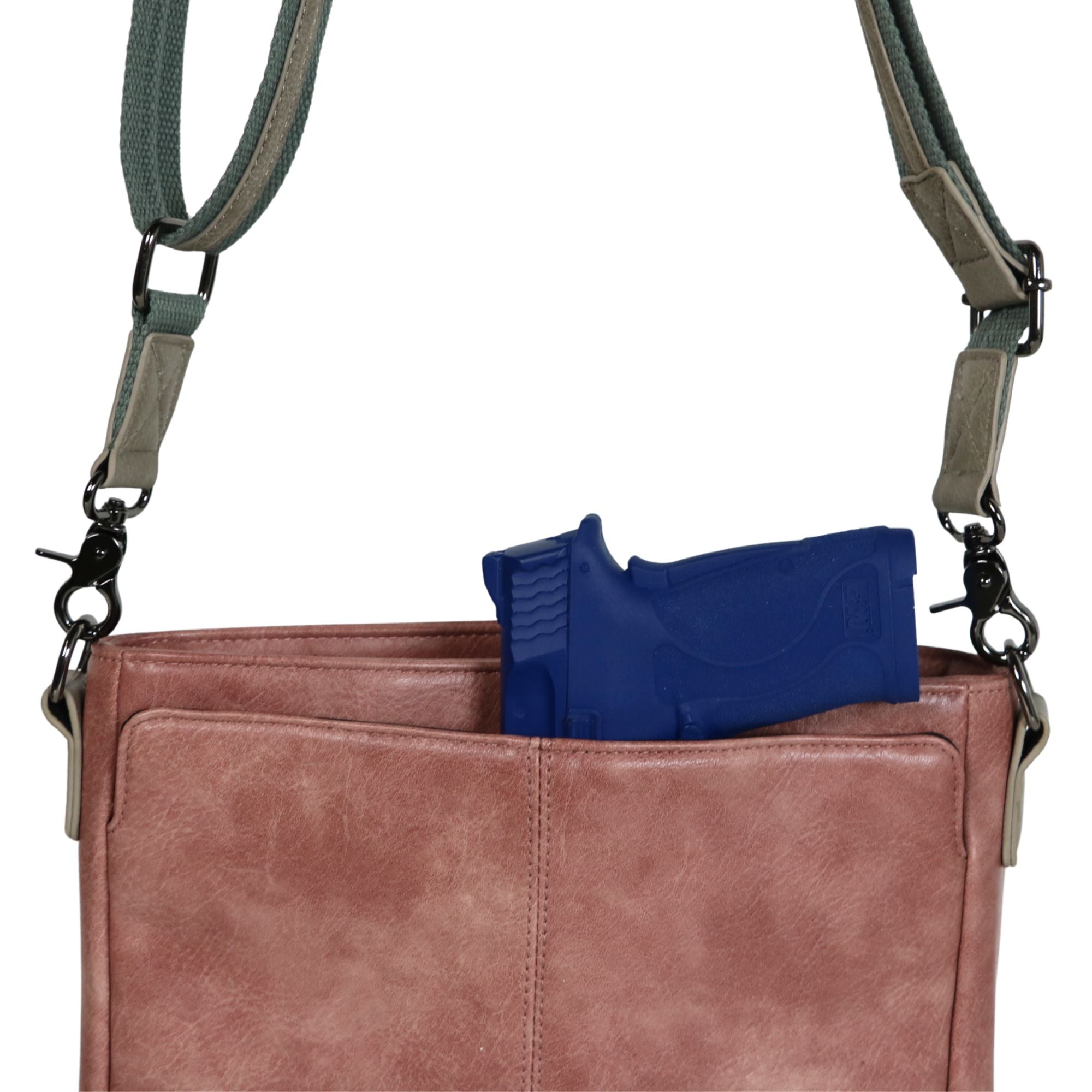 #262 Blush Pink and Gray Conceal Carry Purse