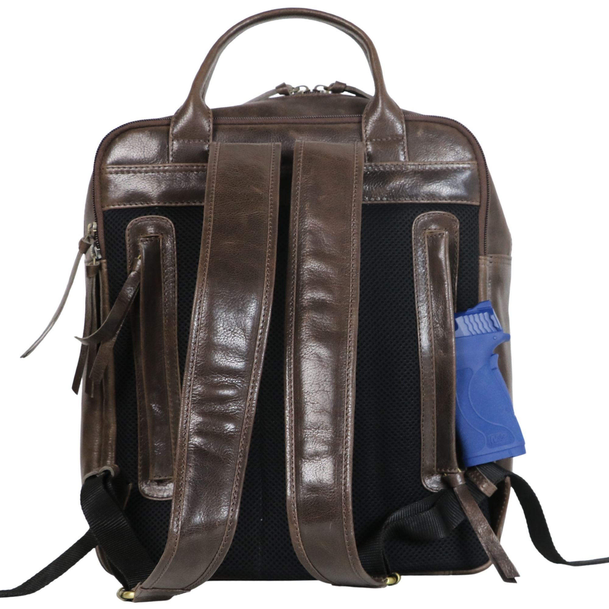 #278 Brown Concealed Carry Leather Backpack
