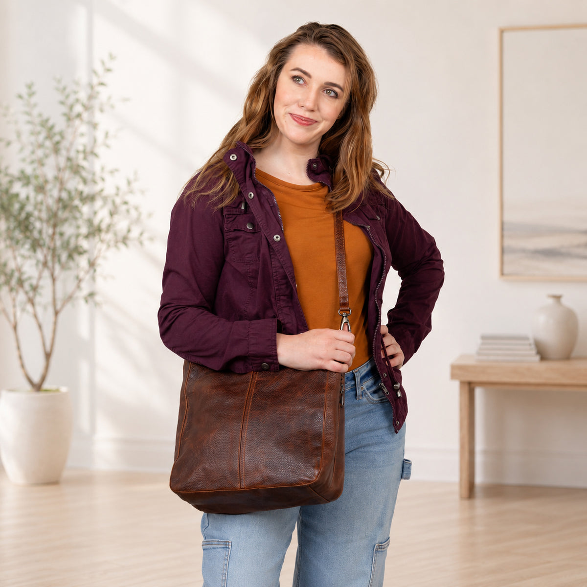 Concealed Carry Ava Leather Hobo by Lady Conceal 