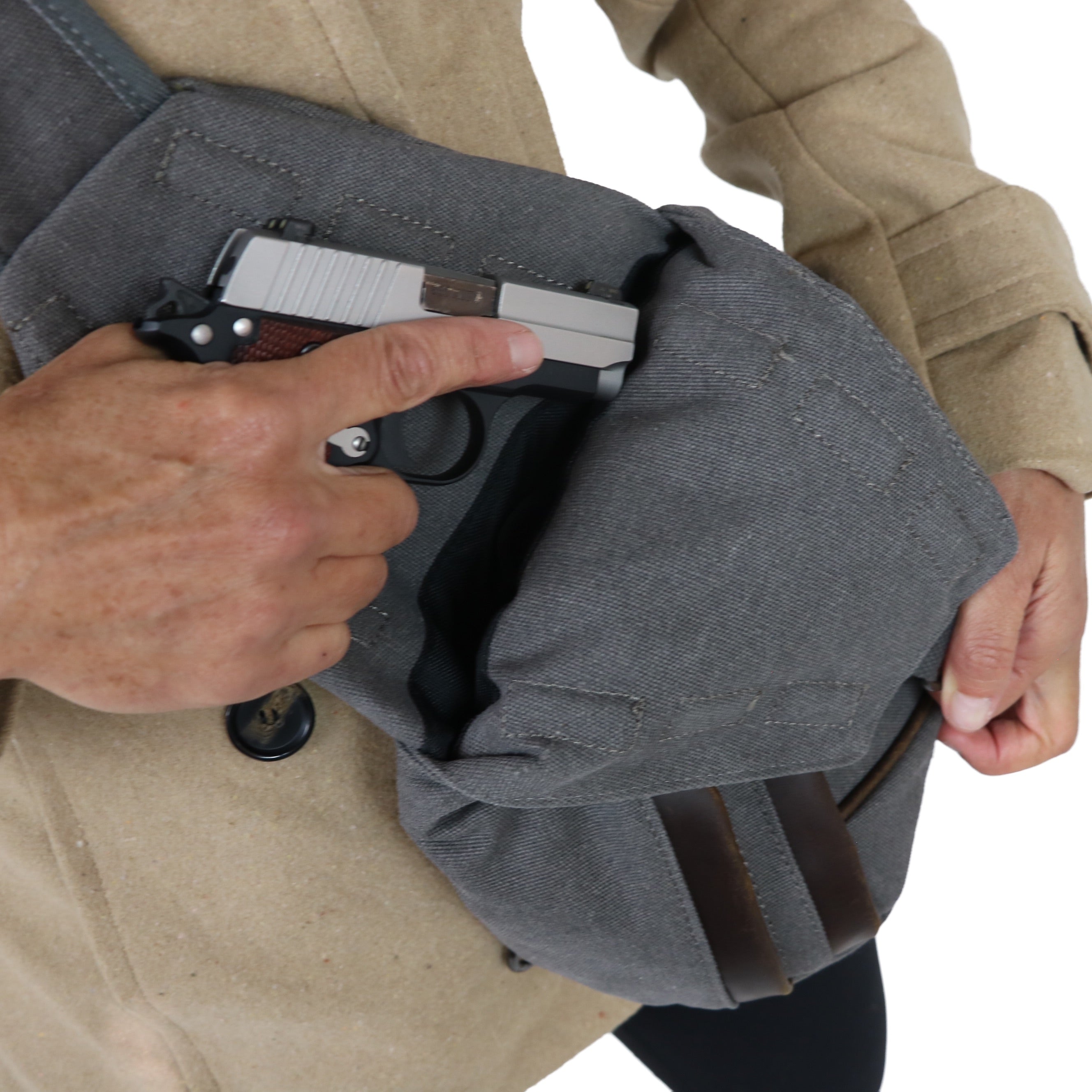 Concealed Carry Jordan Canvas Sling Gray