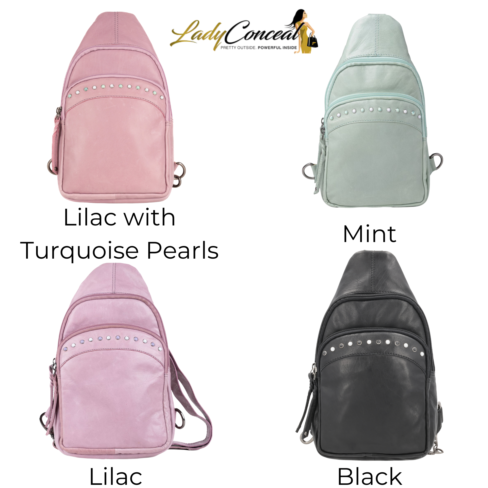-SALE- Concealed Carry Haven Sling Leather Backpack by Lady Conceal