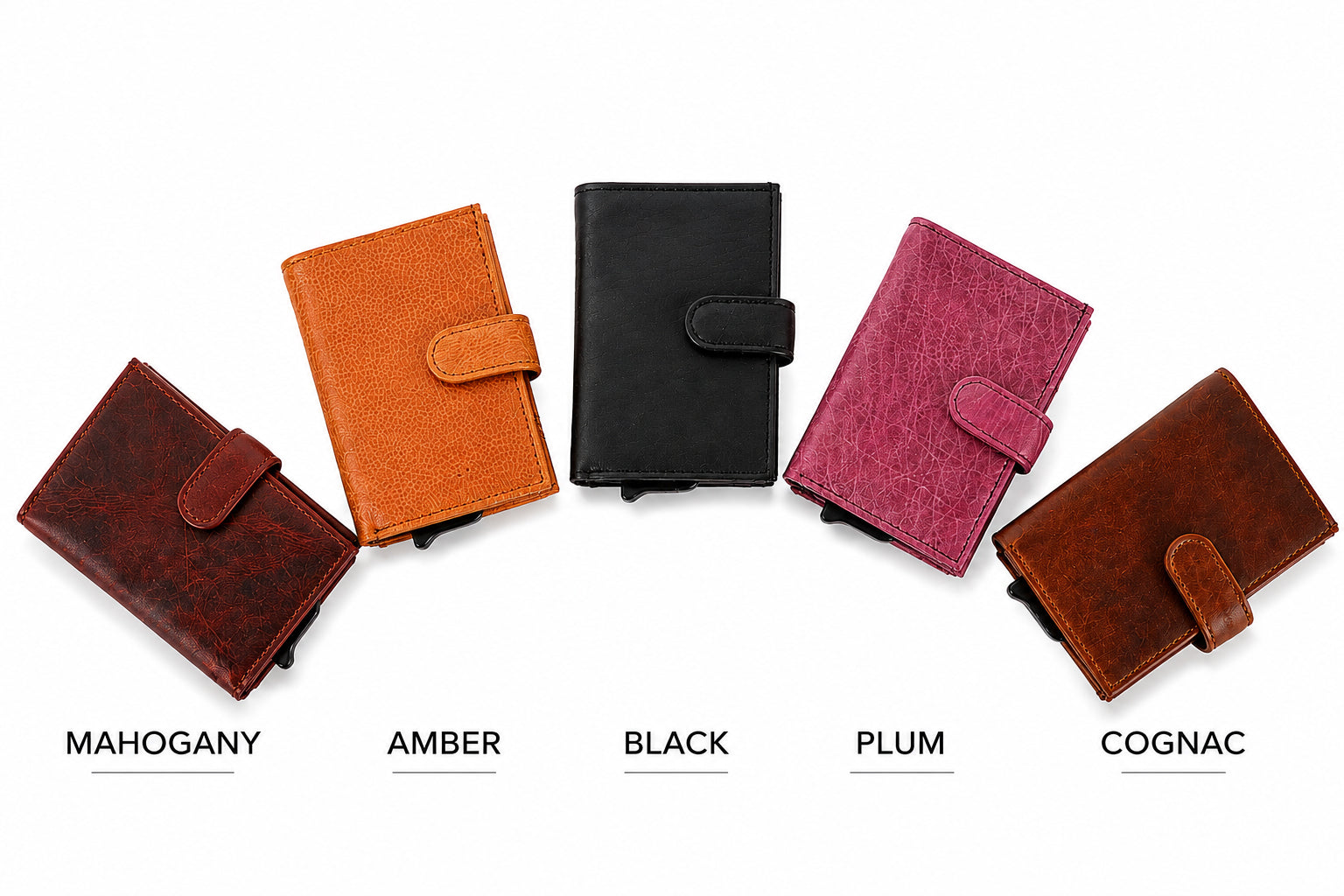 Nova RFID Compact Leather Wallet by Lady Conceal Anti Credit Card Theft RFID Protected - 100% Leather Unisex Wallet - Pop Up Wallet for Cards Bills Coins - Button Closing Wallet