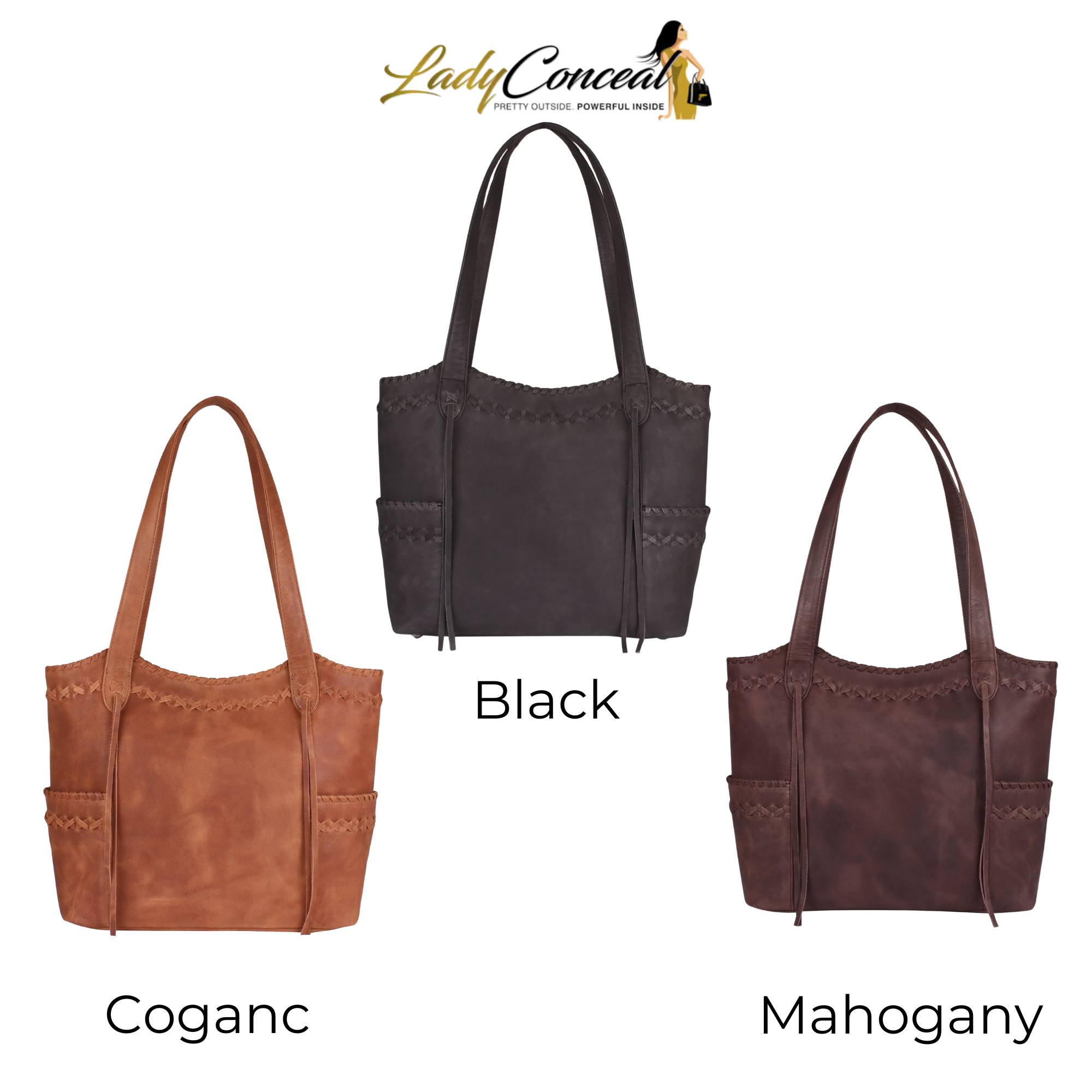 Concealed Carry Kendall Leather Tote by Lady Conceal