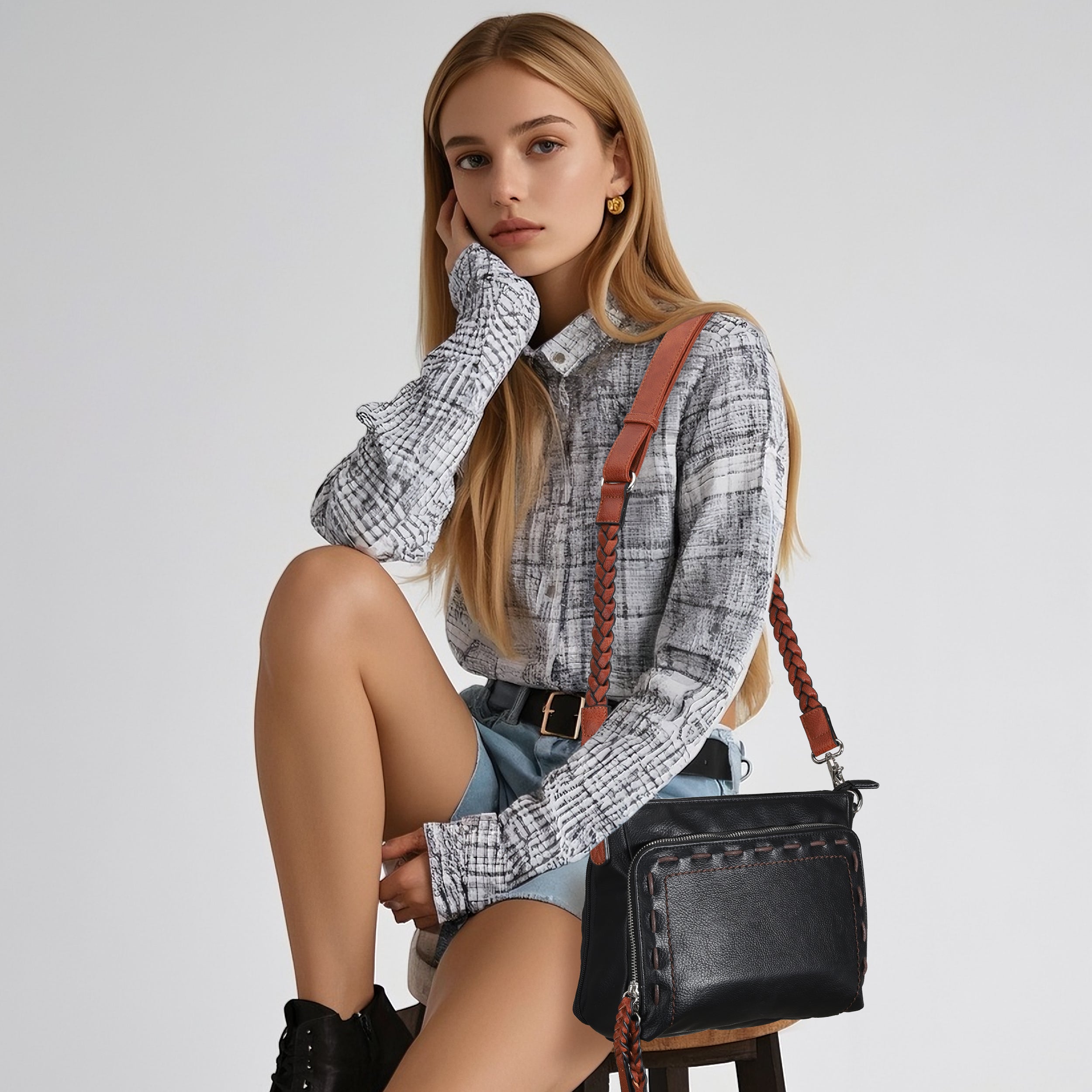 Concealed Carry Skylar Crossbody -  Lady Conceal -  Concealed Carry Purse -  American Gun Handbags -  crossbody bag for concealed gun carry -  concealed carry gun bags -  concealed carry crossbody bag -  concealed carry purse crossbody -  Gift for gun owners -  Locking gun handbags