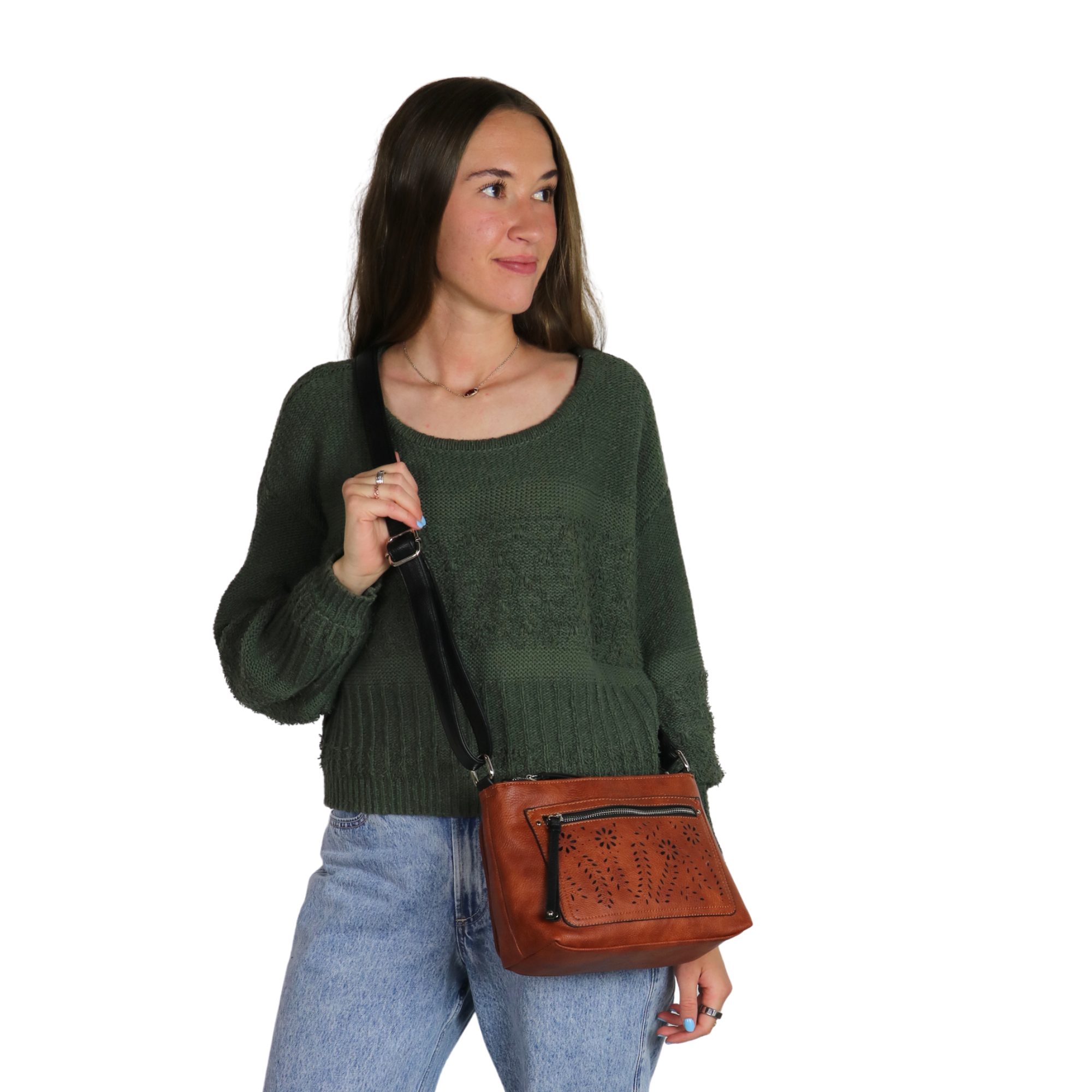 Concealed Carry Hailey Crossbody -  Lady Conceal -  soft leather shoulder bags for women's -  crossbody bags for everyday use -  most popular crossbody bag -  crossbody bags for guns -  crossbody handgun bag -  Unique Hide Purse -  Conceal Carry Western Purse -  Stylish Carry Evelyn Leather Bag -  Bag for Conceal Carrying Women - -  Gun Bag for Women