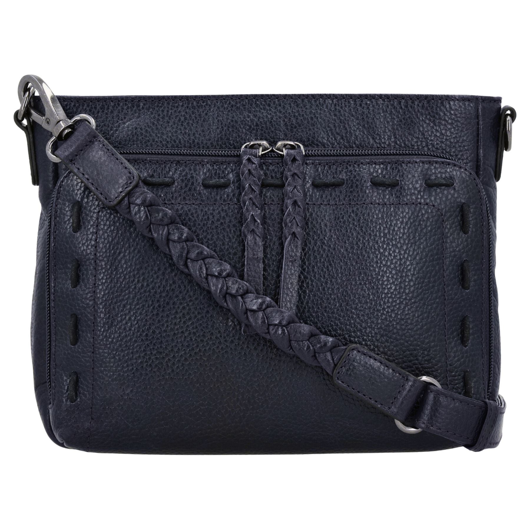 Concealed Carry Zoe Leather Crossbody by Lady Conceal with Locking Zippers - Firearm Bags for Women - Crossbody CCW Bag - Fast Draw Bag - YKK Locking Zipper Bag - Universal Holster