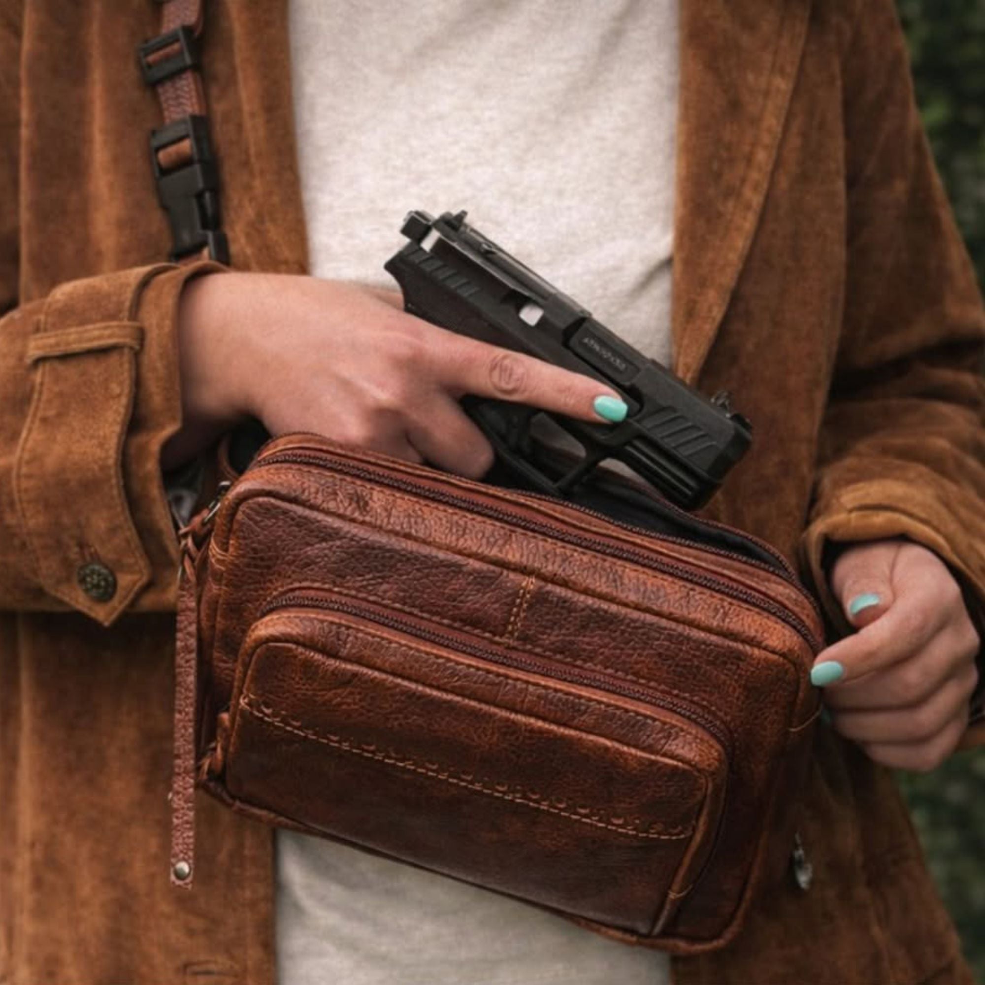 -SALE- Concealed Carry Laney Buffalo Belt Bag by Lady Conceal
