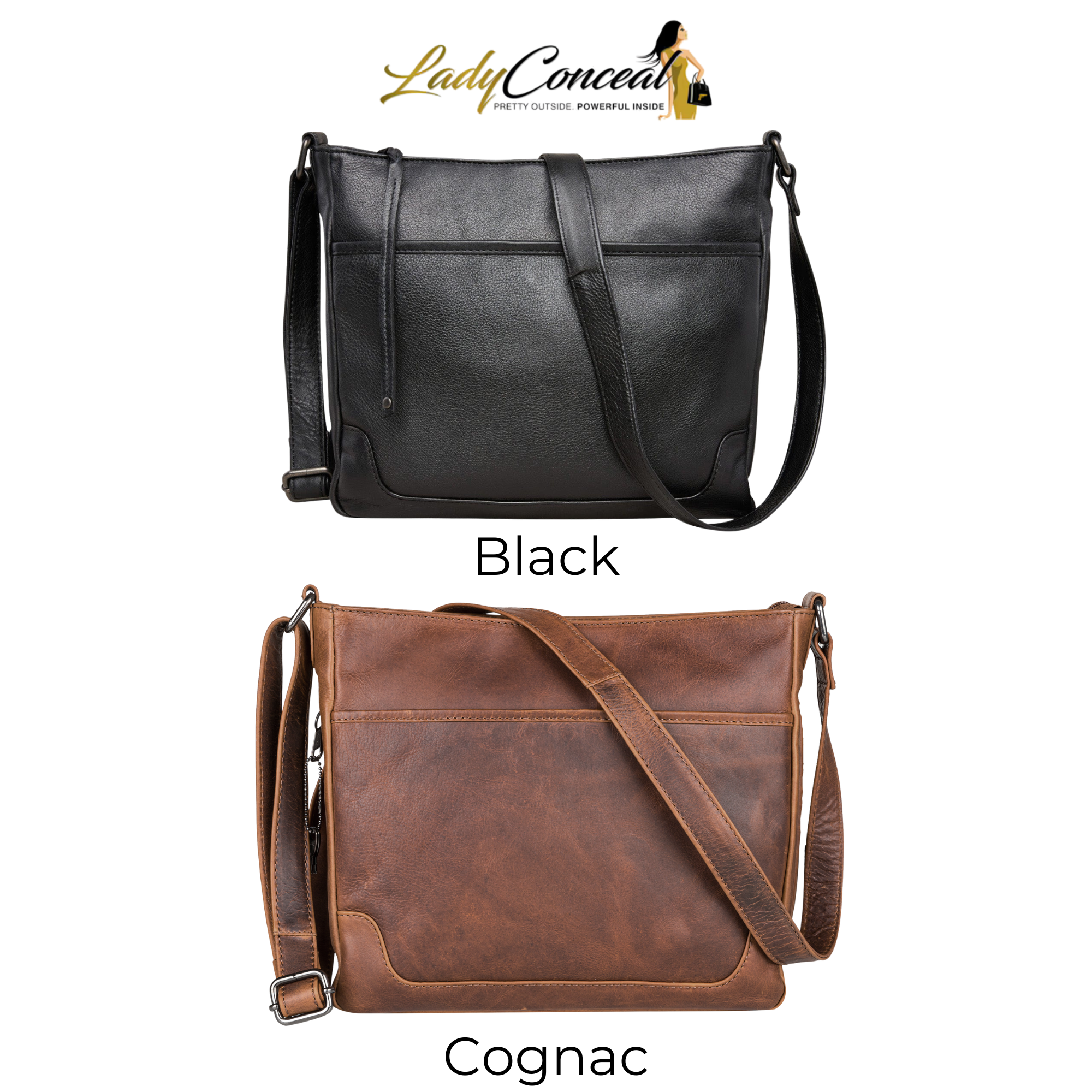 Concealed Carry Lydia Leather Crossbody by Lady Conceal