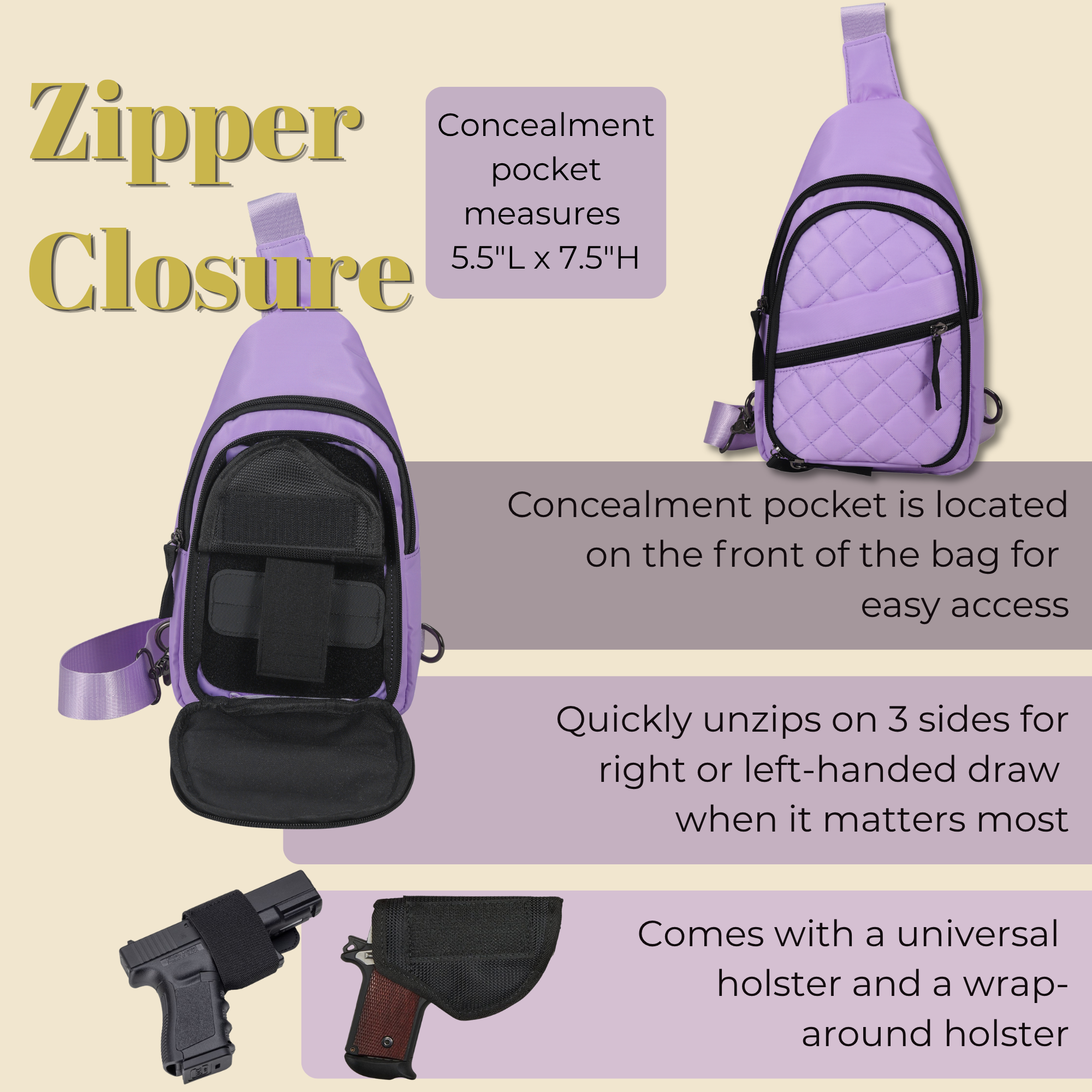 Concealed Carry Sarah Nylon Sling by Lady Conceal
