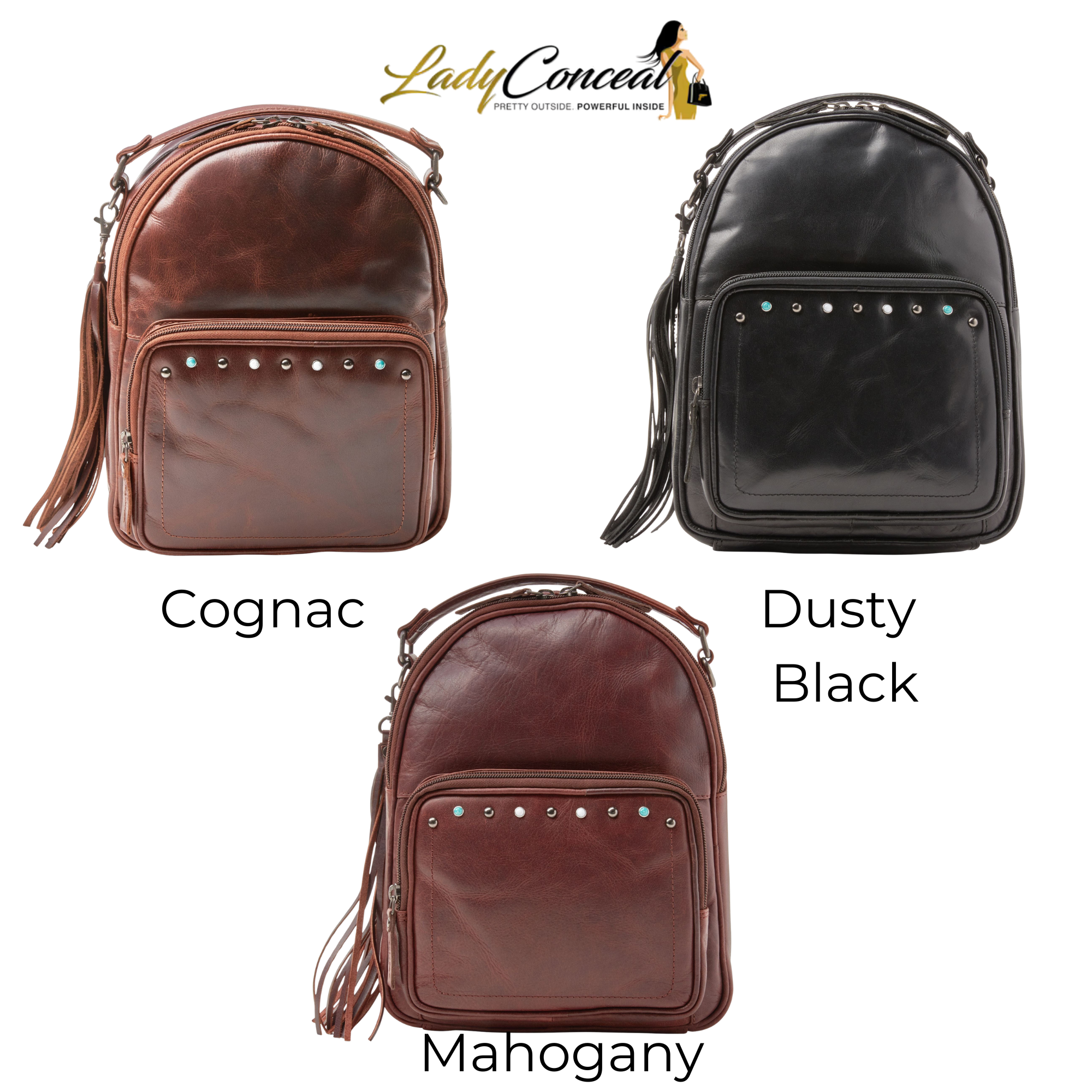 -SALE- Concealed Carry Sawyer Leather Backpack by Lady Conceal