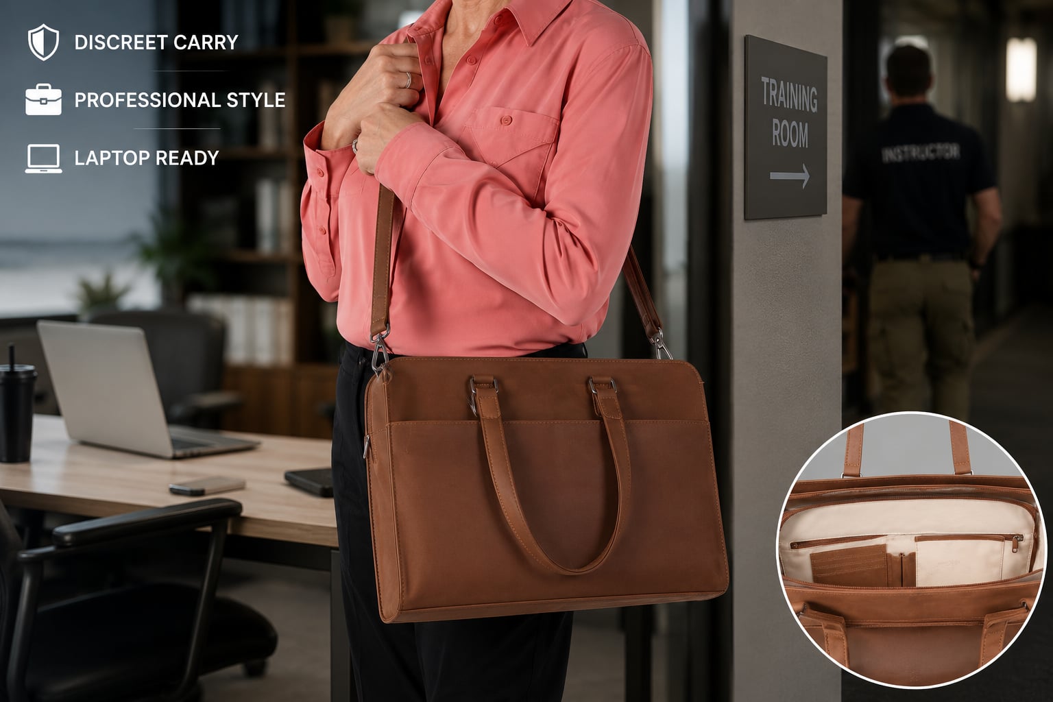 Concealed Carry Willow Computer Satchel by Lady Conceal